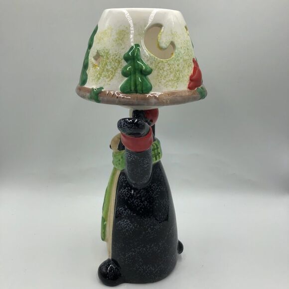 Christmas Polar Bear Ceramic Figurine Votive Tealight Candle Holder Lamp 2 Piece - Picture 7 of 13